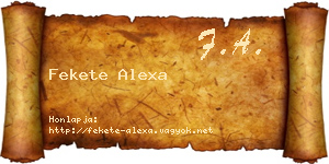 Fekete Alexa névjegykártya
